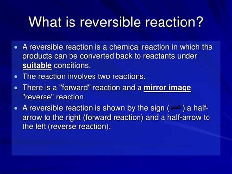 Ppt Reversible Reactions Powerpoint Presentation Id1791948