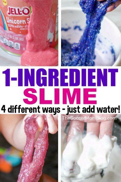 1 Ingredient Slime 4 Ways Just Add Water Recipe 1 Ingredient