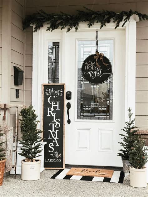 A Simple And Rustic Farmhouse Christmas Front Porch Rain And Pine