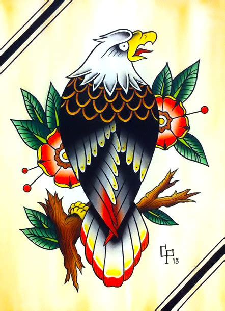 Old School Eagle Tattoo Design