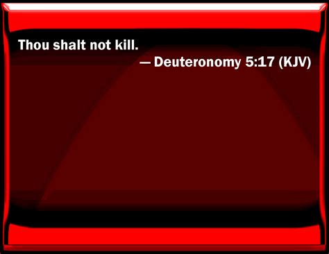 Deuteronomy 517 You Shall Not Kill