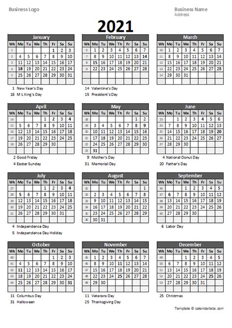 Printable Calendar With Week Numbers