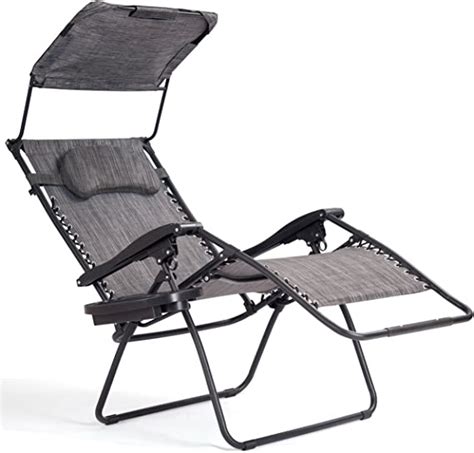 Goplus Zero Gravity Chairs X Large Folding Lounge Lawn Chair Wcanopy Shade And Cup