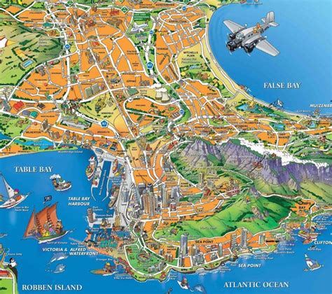 Ciudad del cabo mapa turístico mapa Turístico de Ciudad del Cabo