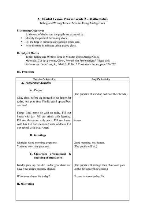 Dlp Mathematics Grade A Detailed Lesson Plan In Grade Mathematics Telling And Writing