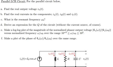 Solved Parallel Lcr Circuit For The Parallel Circuit