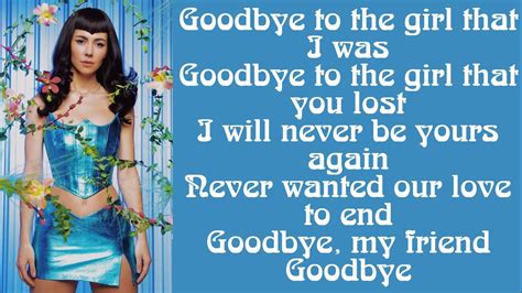 Marina ~ Goodbye ~ Lyrics Youtube