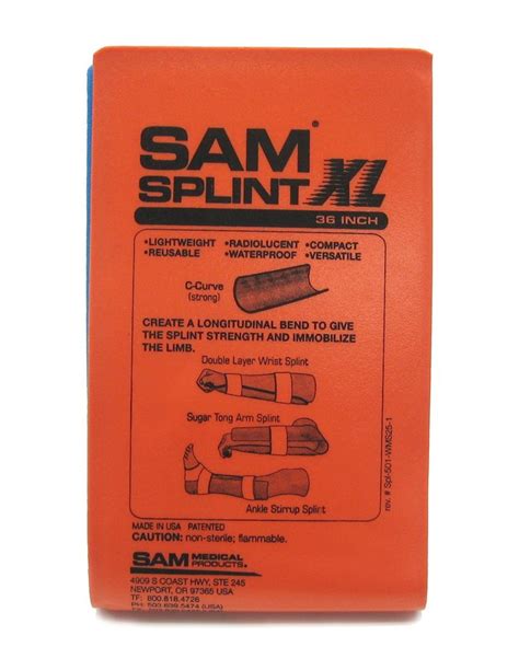 Sam Splint Xl 36 Flatfold Orangeblue By Sam Medical