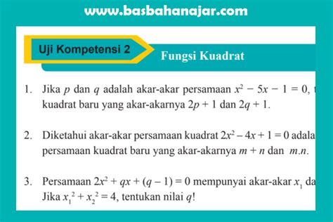 Kunci Jawaban Mtk Kelas Halaman Uji Kompetensi Basbahanajar Com