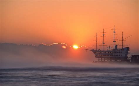 Seascape Ocea Sea Sky Sunset Sunrise Ships Architecture