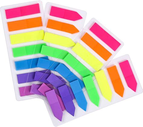 Sets Austor Pcs Flags Index Tabs Colored Neon Sticky Notes Page