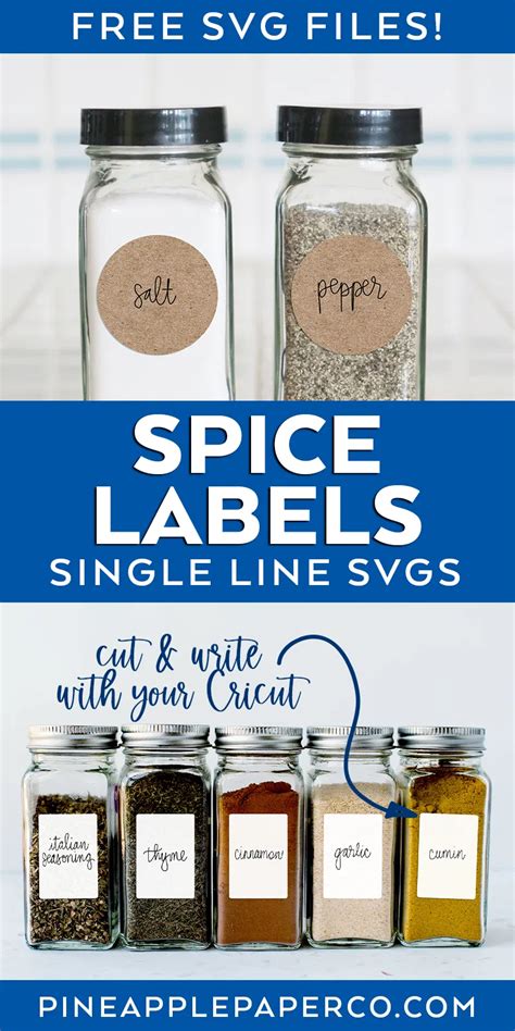 Spice Labels Free Svg Files In 2021 Spice Labels Spice Jar Labels