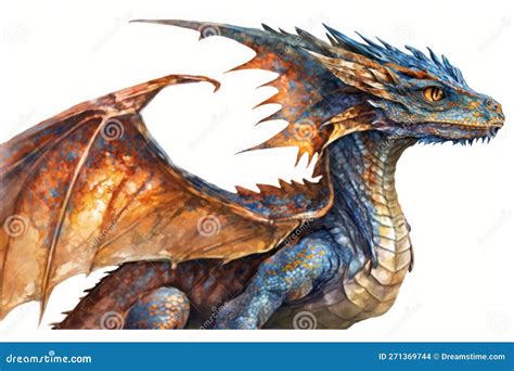 Wyvern Watercolor Wyverns European Dragons Stock Illustration
