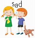Two child sad emotion 297086 Vector Art at Vecteezy