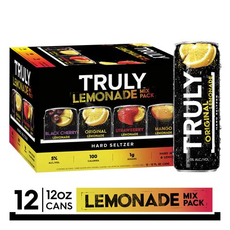 Truly Lemonade Hard Seltzer Variety 12 Pack 12oz Beer Cans Gluten