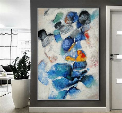 Extra Large Colorful Vertical Modern Artwork Contemporary