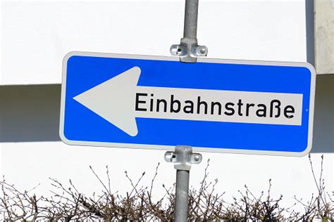 German Traffic Road Sign Stating Oneway Traffic Stock Photo Download
