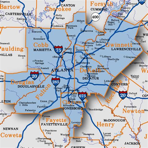 A Map Of Atlanta Georgia