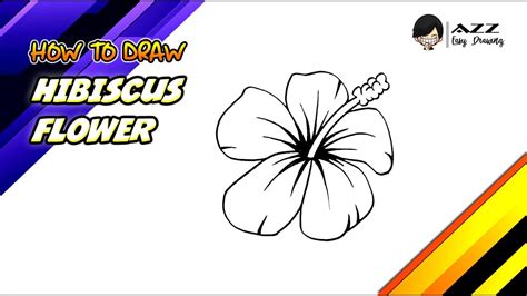 How To Draw Hibiscus Flower Step By Step Youtube