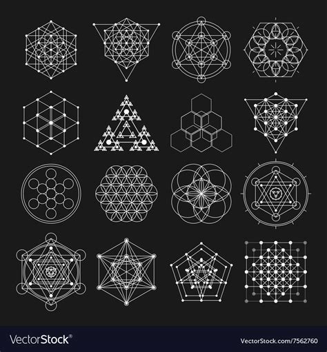 vector sacred geometry symbols