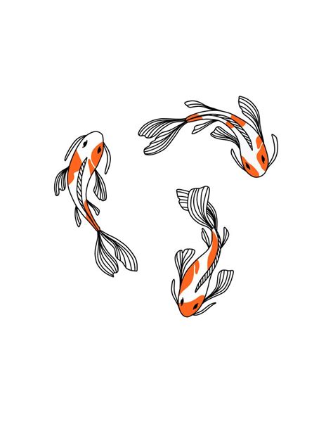 Three Orange And White Koi Fish Swimming Together