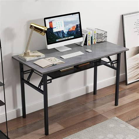 Soges 47 In Computer Desk Office Desk Workstation Folding Table Gray