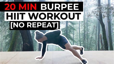 20 Min Burpee Hiit Workout No Repeat Happy Mandatory Monday Youtube