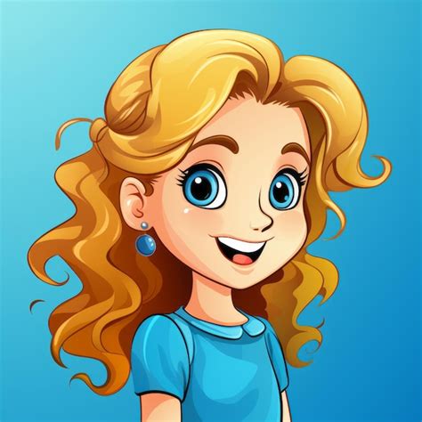Premium Ai Image A Cartoon Girl With Blonde Hair And Blue Eyes
