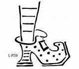 Shoe Witch Template Halloween Witches Shoes Coloring Outline Stitchy Witchy Feet на sketch template