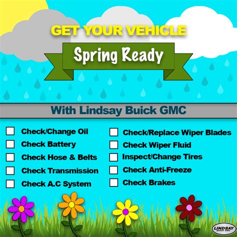 Vehicle Maintenance Spring Checklist Lindsay Buick Gmc Info