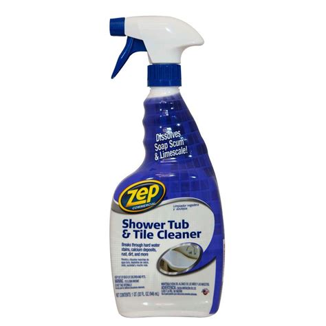 You can clean the tile with a wipe and a towel in one minute. ZEP 32 oz. Shower Tub and Tile Cleaner-ZUSTT32PF - The ...
