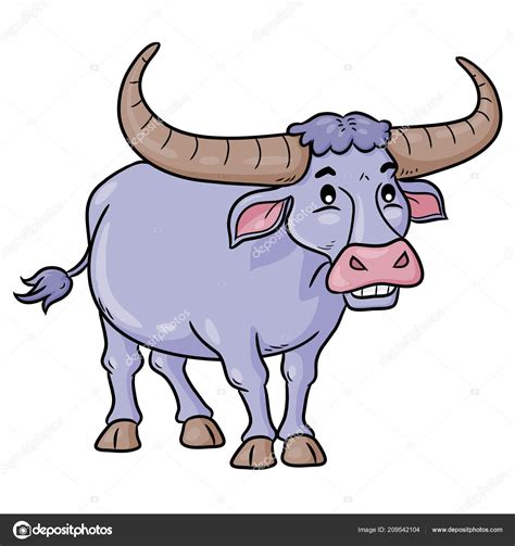 Illustration Cute Cartoon Buffalo — Stock Vector © Rubynurbaidi 209542104