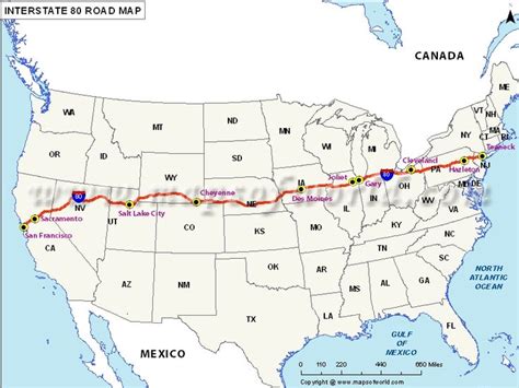 Interstate Map Us Interstate 80 Map Maps Of The World Pinterest