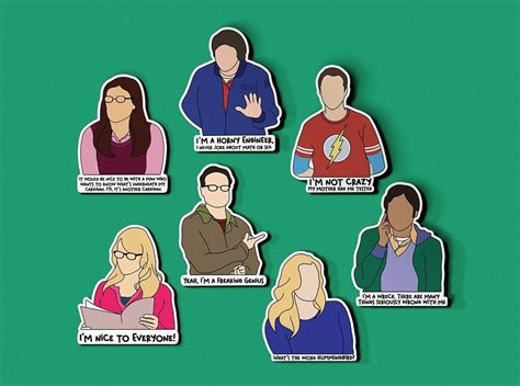 Big Bang Theory Character Sticker Pack Big Bang Theory Etsy