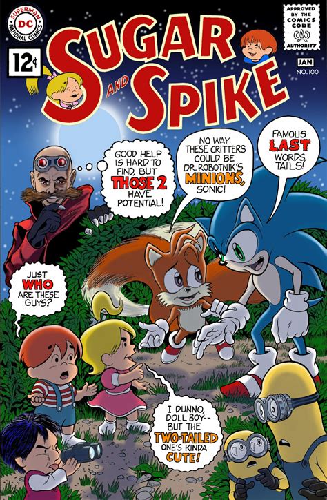Sugar And Spike 100 Cover Featuring Sonic Tails Dr Robotnik And