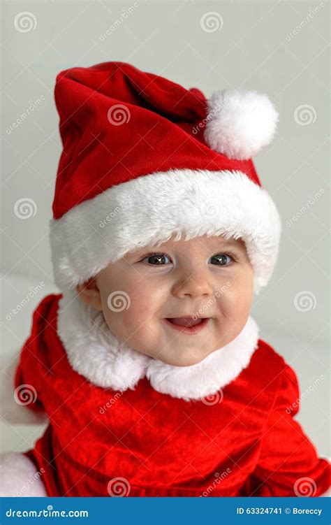Happy Christmas Santa Baby Stock Photo Image 63324741