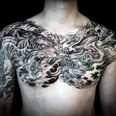 40 Dragon Chest Tattoo Designs For Men Mythical Monster