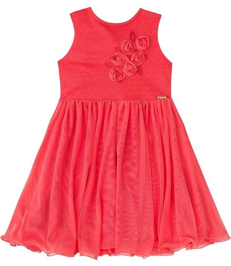 Vestido Infantil Vermelho Rosas Infanti Vestido Infantil Vermelho