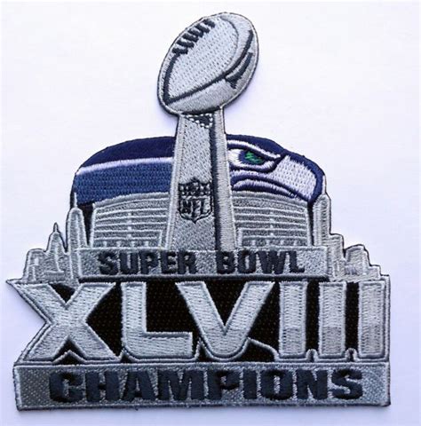 Super Bowl 49 Xlviii Patch Seattle Seahawks Iron On Or Sewn 4x4 Inch