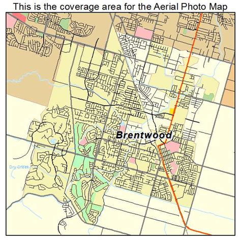 Aerial Photography Map Of Brentwood Ca California
