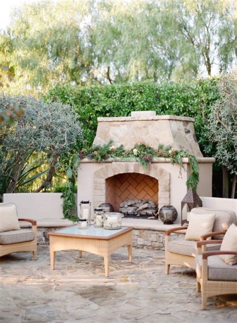 Mediterranean Charm Outdoor Fireplace Patio Outdoor Fireplace