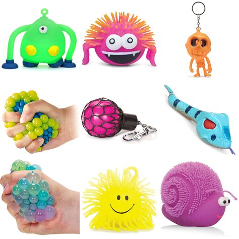 Squeezy Squishy Squidgy Squeeze Toys For Stress Sensory Autism Adhd