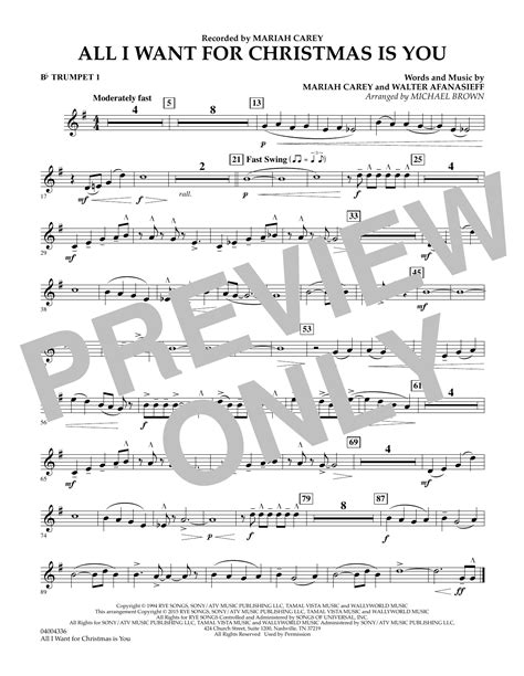 All I Want For Christmas Is You Arr Michael Brown Bb Trumpet 1