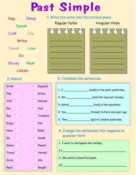 Regular Verbs Past Tense Interactive Worksheet Simple Past Tense