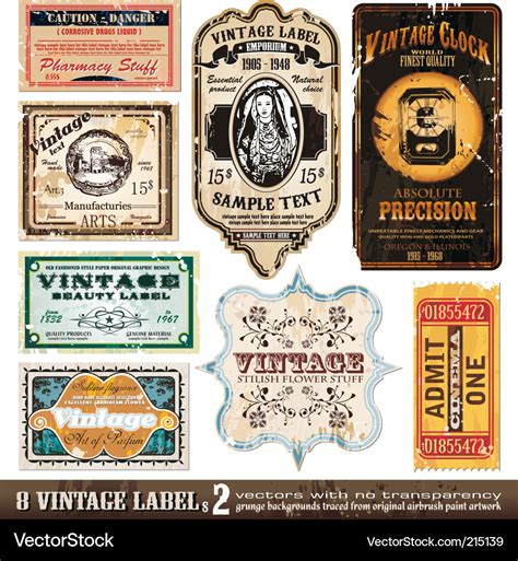 Vintage Labels Collection Set Royalty Free Vector Image