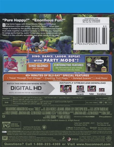 Trolls Blu Ray Dvd Ultraviolet Blu Ray 2016 Dvd Empire