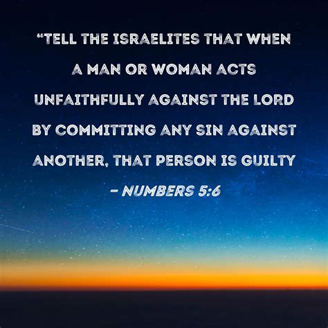 Numbers 56 Tell The Israelites That When A Man Or Woman Acts