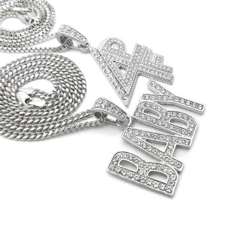 Iced Silver Pt Lil Baby 4pf Pendant And 20 24 Box Cuban Chain Hip Hop