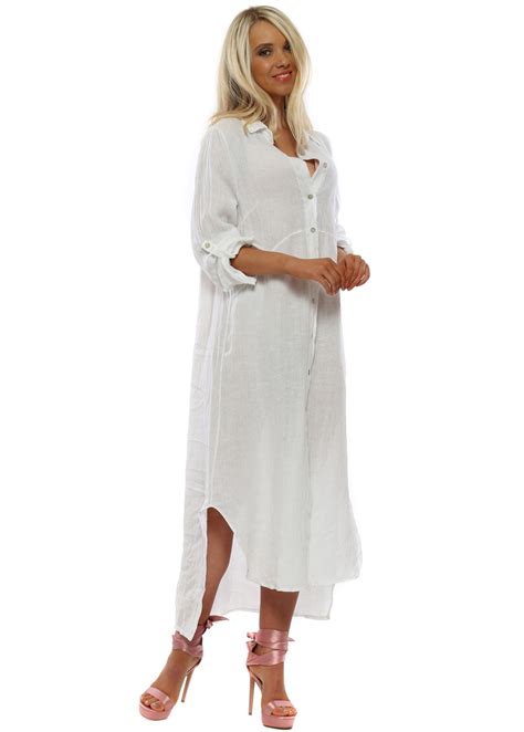 Linen Maxi Dress White Linen Maxi Dress Designer Desirables