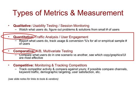 Types Of Metrics And Measurement